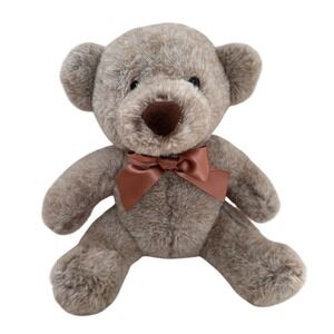 International Co‎ Ltd Teddy Bear Plush Stuffed Animal 14" Brown Kids Toy Bow